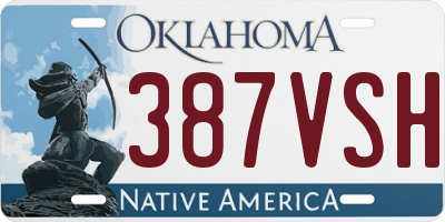 OK license plate 387VSH