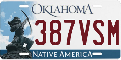 OK license plate 387VSM