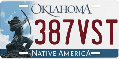 OK license plate 387VST