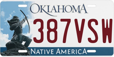 OK license plate 387VSW