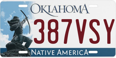 OK license plate 387VSY