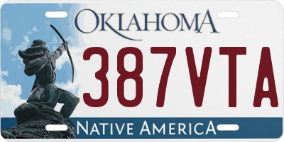 OK license plate 387VTA