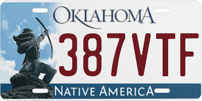 OK license plate 387VTF