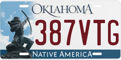 OK license plate 387VTG