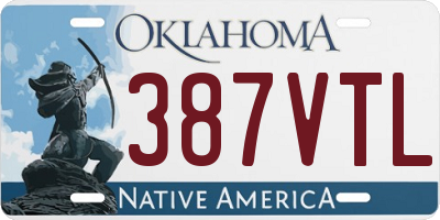 OK license plate 387VTL