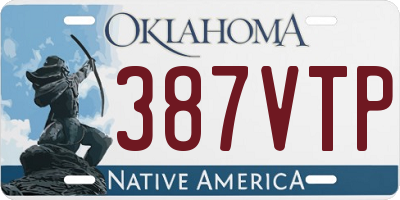 OK license plate 387VTP