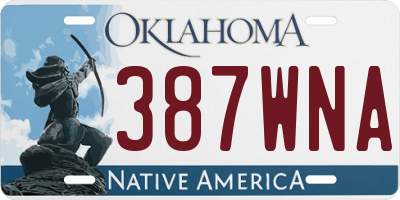 OK license plate 387WNA