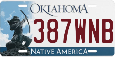 OK license plate 387WNB