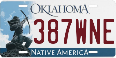 OK license plate 387WNE
