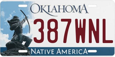 OK license plate 387WNL