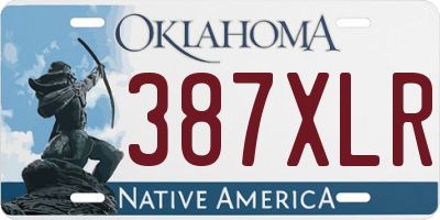 OK license plate 387XLR