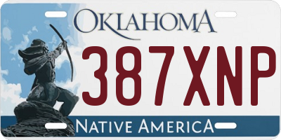 OK license plate 387XNP