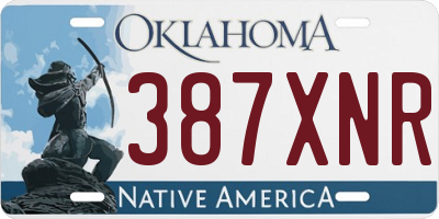 OK license plate 387XNR