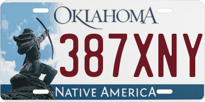 OK license plate 387XNY