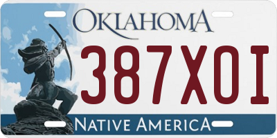 OK license plate 387XOI