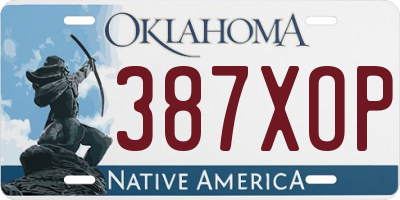 OK license plate 387XOP