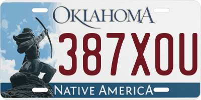 OK license plate 387XOU