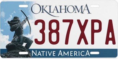 OK license plate 387XPA