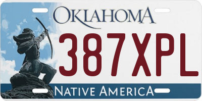 OK license plate 387XPL
