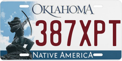 OK license plate 387XPT