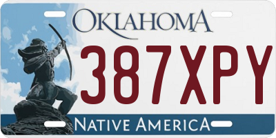 OK license plate 387XPY
