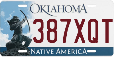 OK license plate 387XQT