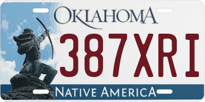OK license plate 387XRI