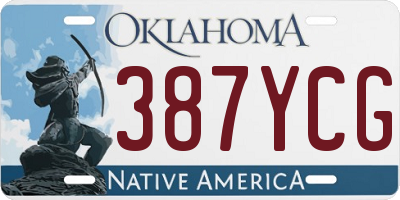 OK license plate 387YCG