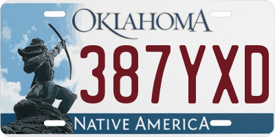 OK license plate 387YXD