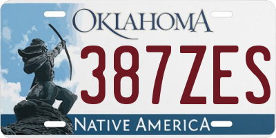 OK license plate 387ZES