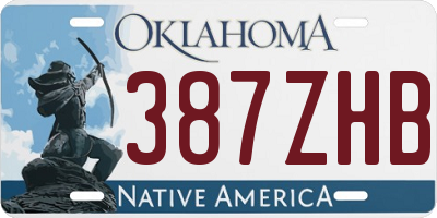 OK license plate 387ZHB