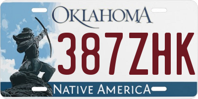 OK license plate 387ZHK
