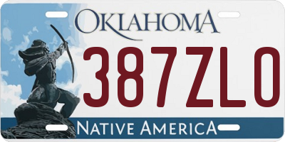 OK license plate 387ZLO