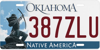 OK license plate 387ZLU
