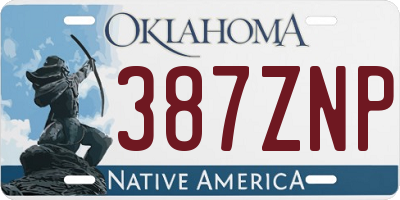 OK license plate 387ZNP