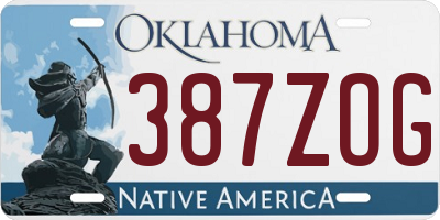 OK license plate 387ZOG