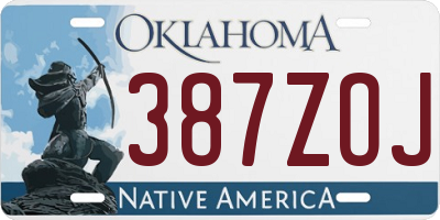 OK license plate 387ZOJ