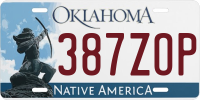 OK license plate 387ZOP