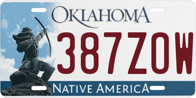 OK license plate 387ZOW