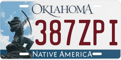 OK license plate 387ZPI