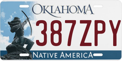 OK license plate 387ZPY