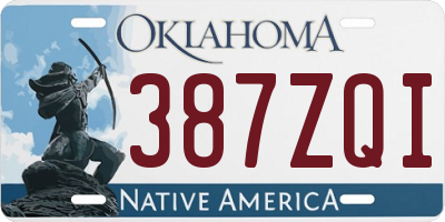 OK license plate 387ZQI