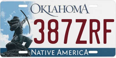 OK license plate 387ZRF