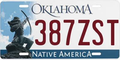 OK license plate 387ZST