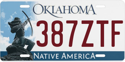 OK license plate 387ZTF