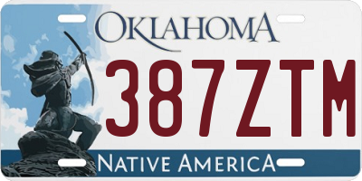 OK license plate 387ZTM