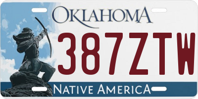 OK license plate 387ZTW