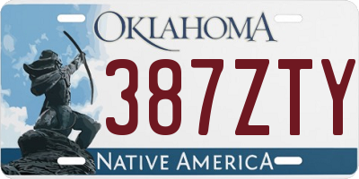 OK license plate 387ZTY