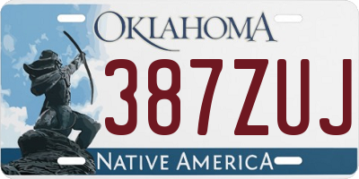 OK license plate 387ZUJ