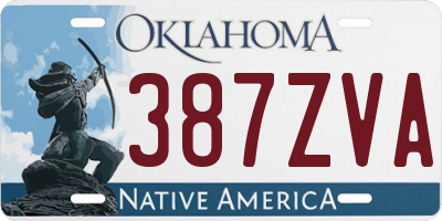 OK license plate 387ZVA